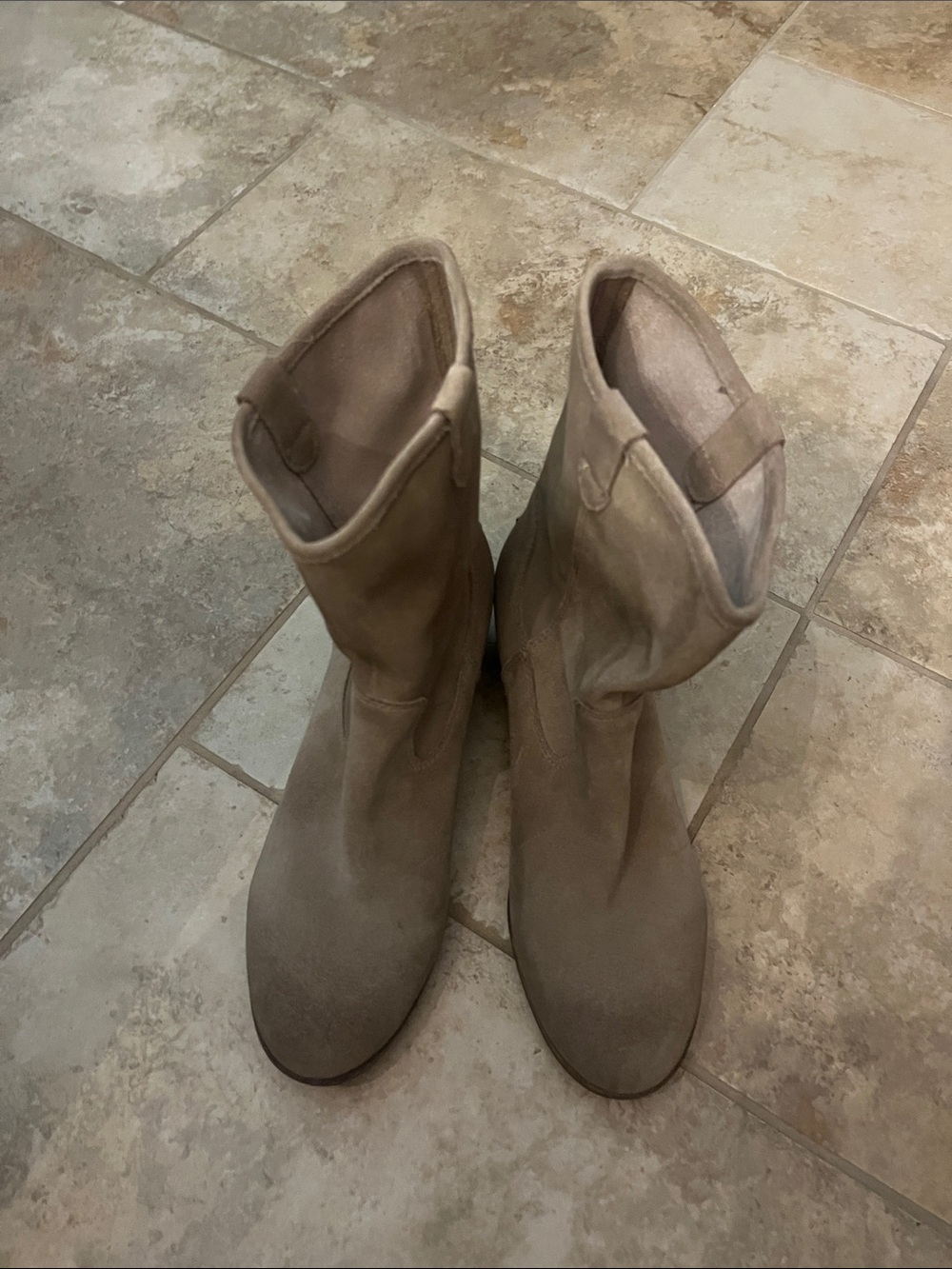 UGG Tan Suede Mid-Calf Heeled Boots size 9